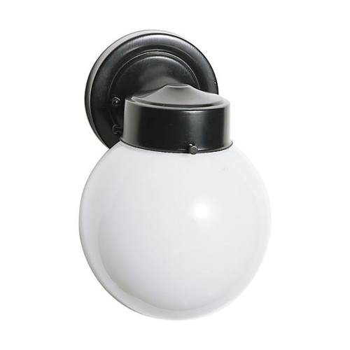 Satco SF77-992 1 Light - 6" Outdoor Wall with White Glass - Black Finish