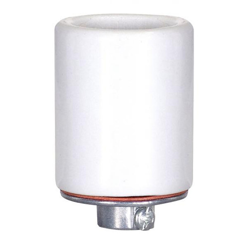 Satco 80-1078 Keyless Porcelain Socket With Metal 1/4 IPS Cap; CSSNP Screw Shell; Glazed; 660W; 250V; 200 Bulk Master