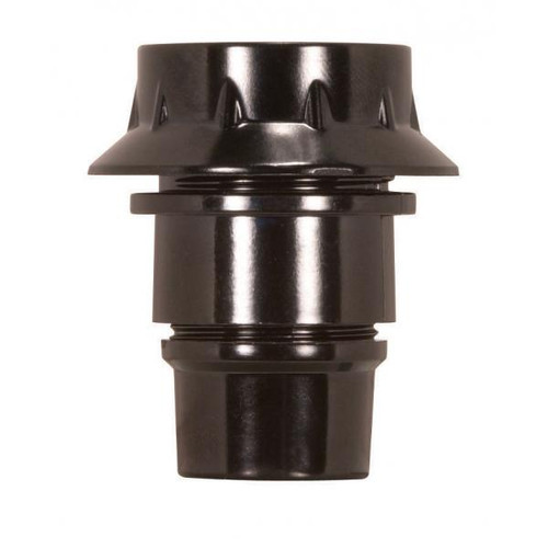 Satco 80-1095 Candelabra European Style Socket; 4 Piece; 1/2 Uno Thread And Ring With Shoulder; 1/8 IP Screw Terminals; 75W; 125V