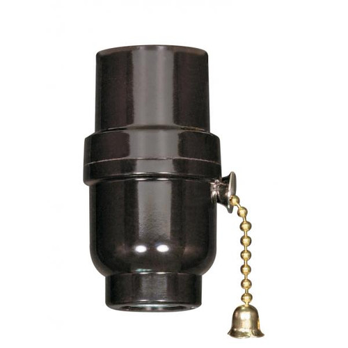 Satco 80-1108 Socket; Medium base; Brass on-off pull chain, 1/8 IP cap with metal bushing less set screw