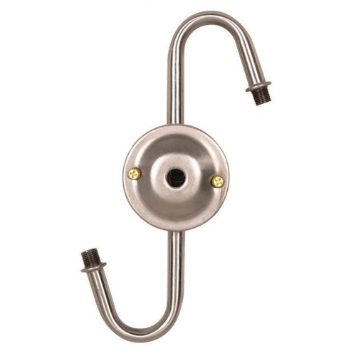 Satco 80-1161 Steel "S" Cluster For Medium or Candelabra; Unfinished; No Wire; 7" Centers; 1/8 IP Top and 1/4 IP Bottom