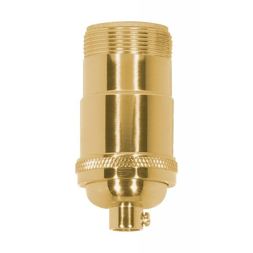 Satco 80-1195 3-Way (2 Circuit) Keyless Socket; 1/8 IPS; 4 Piece Stamped Solid Brass; Polished Brass Finish; 660W; 250V