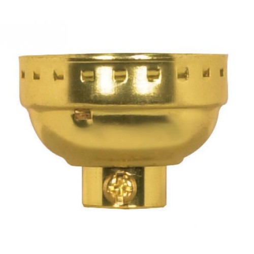 Satco 80-1242 Aluminum Shell And Cap With Paper Liners; 1/8 IP With Set Screw; Brite Gilt Finish