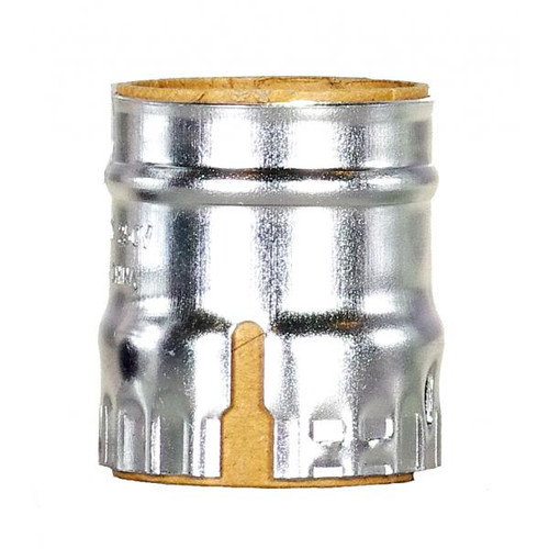 Satco 80-1441 Aluminum Shell With Paper Liner; Short Keyless; Nickel Finish