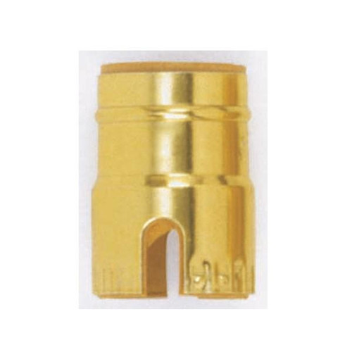 Satco 80-1467 3 Piece Solid Brass Shell With Paper Liner; Push Thru; Polished Brass Finish