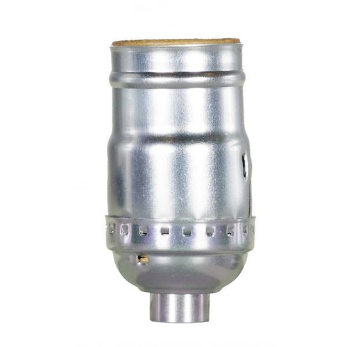 Satco 80-1563 Standard Keyless Socket; 1/8 IPS; Aluminum; Nickel Finish; 660W; 250V; Push-In Terminal; With Strain Relief Hooks