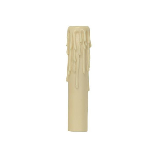 Satco 80-1629 Candelabra Base Resin Half Drip; Ivory Finish; 7/8" Inside Diameter; 1-5/32" Outside Diameter; 6" Height