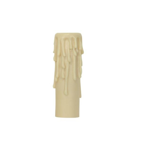 Satco 80-1630 Candelabra Base Resin Half Drip; Ivory Finish; 7/8" Inside Diameter; 1-5/32" Outside Diameter; 4" Height