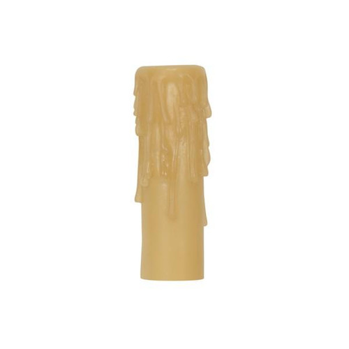Satco 80-1635 Candelabra Base Resin Half Drip; Amber Finish; 7/8" Inside Diameter; 1-5/32" Outside Diameter; 4" Height
