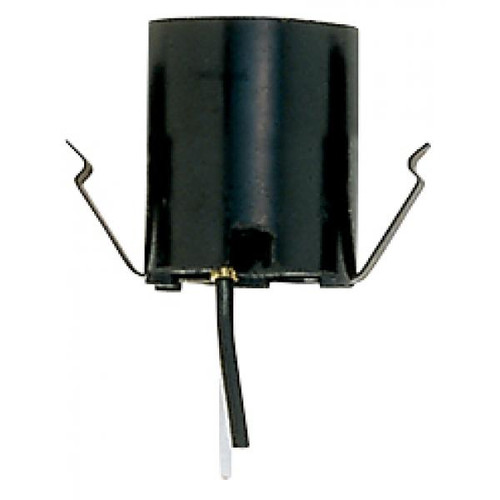 Satco 80-1645 Snap-In Socket For 3-1/4"- 4" Holders; 12" AWM B/W Leads 125C; 1-1/2" Height; 1-1/4" Diameter; 660W; 250V
