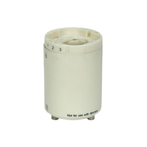 Satco 80-1847 Smooth Phenolic Electronic Self-Ballasted CFL Lampholder; 120V, 60Hz, 0.20A; 18W G24q-2 And GX24q-2; 2" Height; 1-1/2" Width