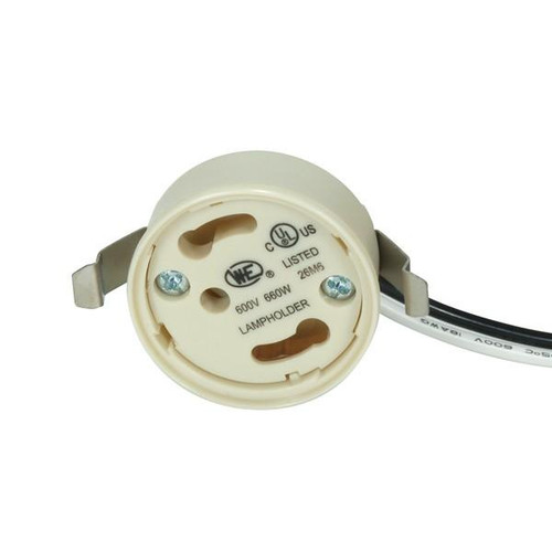 Satco 80-1863 4-Pin Ballast And Socket Combination For GU24; Double Snap Bracket; 24" 18 AWM 105C Leads; 3/4" Height