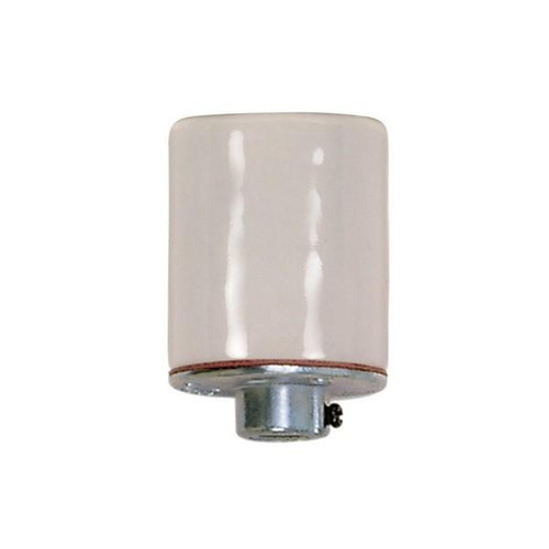 Satco 80-1870 Keyless Smooth Porcelain Socket With Spring Contact For 4KV And 1/8 IP Cap; Glazed; 660W; 600V
