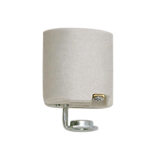 Satco 80-2120 Porcelain Socket With 1/8 IPS Hickey; CSSNP (Glazed) Screw Shell; 660W; 250V