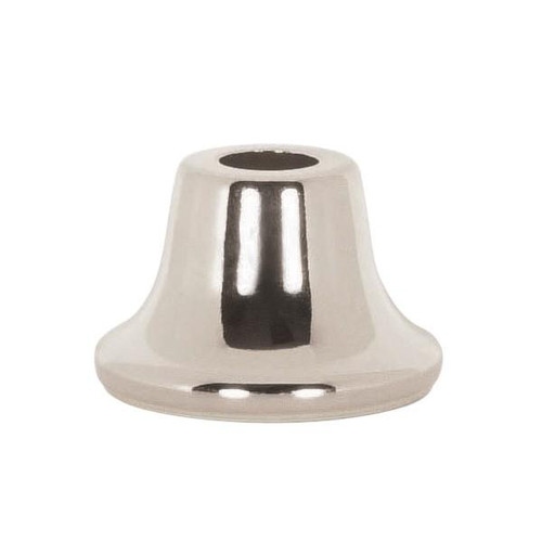 Satco 80-2121 Flanged Steel Neck; 9/16" Hole; 1" Height; 13/16" Top; 1-3/8" Bottom Seats; Nickel Plated Finish