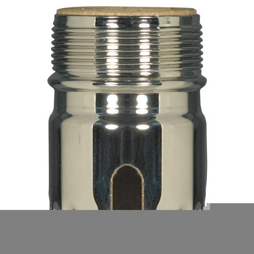 Satco 80-2301 3 Piece Solid Brass Shell With Paper Liner; Polished Nickel Finish; Pull Chain / Turn Knob With Uno Thread