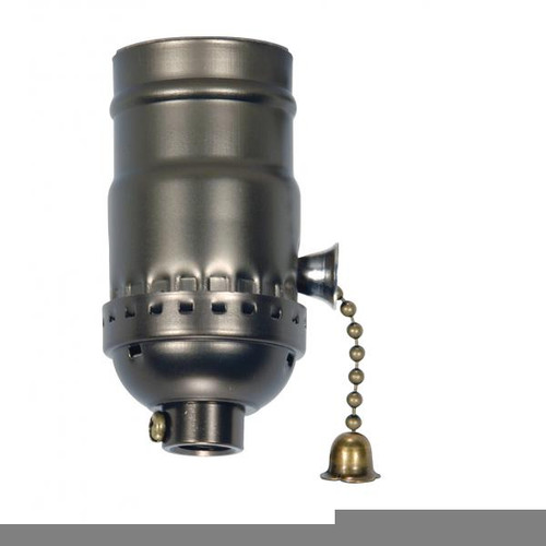 Satco 80-2316 On-Off Pull Chain Socket; 1/8 IPS; Aluminum; Antique Brass Finish; 660W; 250V