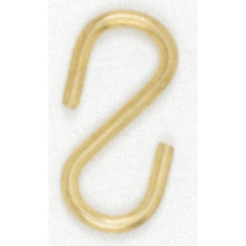 Satco 90-009 Brass Plated S-Hook; 1-1/4"