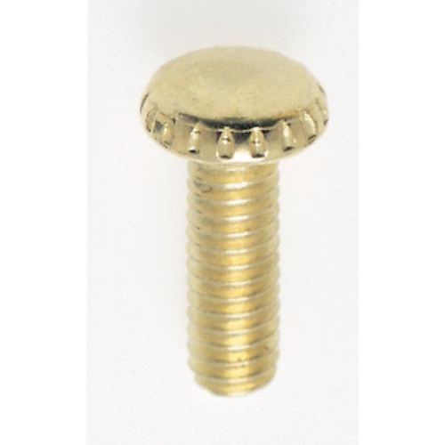 Satco 90-022 Steel Knurled Head Thumb Screw; 8/32; 1/2" Length; Brass Plated Finish