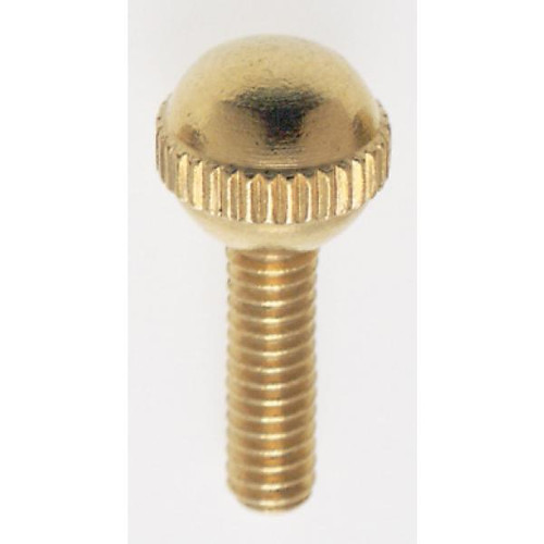 Satco 90-036 Solid Brass Thumb Screw; Burnished and Lacquered; 8/32 Ball Head; 1/2" Length