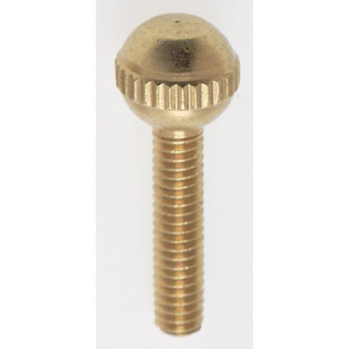 Satco 90-038 Solid Brass Thumb Screw; Burnished and Lacquered; 8/32 Ball Head; 3/4" Length