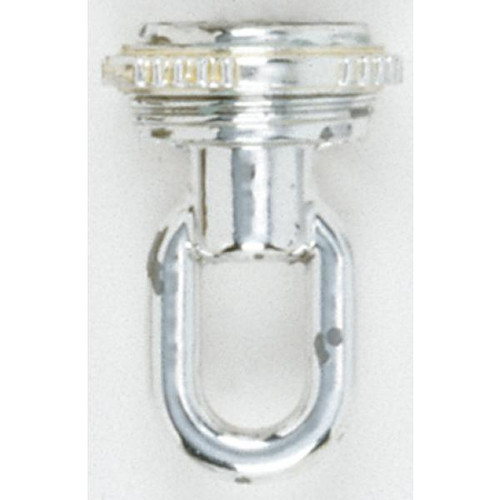Satco 90-337 1/4 IP Matching Screw Collar Loop With Ring; 25lbs Max; Chrome Finish