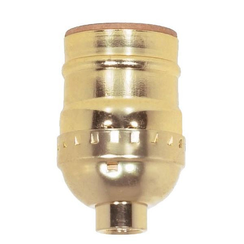 Satco 90-420 Short Keyless Socket; 1/8 IPS; Aluminum; Brite Gilt Finish; 660W; 250V; 250 Master