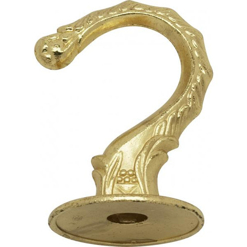 Satco 90-440 Die Cast Large Swag Hook; Brass Plated Finish; Kit Contains 1 Hook And Hardware; 10lbs Max