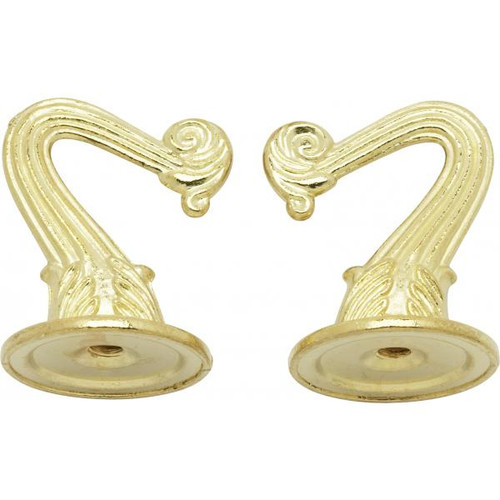 Satco 90-450 Die Cast Swag Hook Kit; Brass Plated Finish; Kit Contains 2 Hooks With Hardware; 10lbs Max