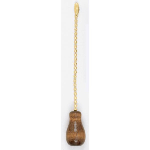 Satco 90-533 Walnut Tassel; Finished Wood; 1-1/4" Length; With Beaded Chain
