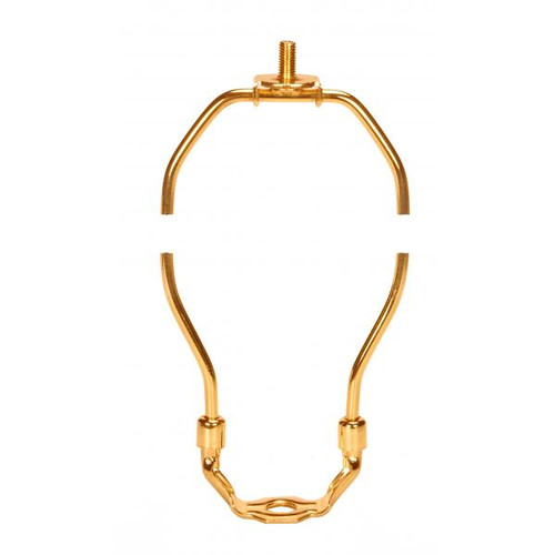 Satco 90-552 Heavy Duty Harp; Polished Brass Finish; 7-1/2" Height; 1/8 IP Saddle; 1/4-27 Thread; 125 Carton