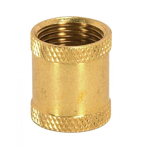 Satco 90-614 Brass Coupling; 7/8" Long; 3/8 IP; Burnished And Lacquered