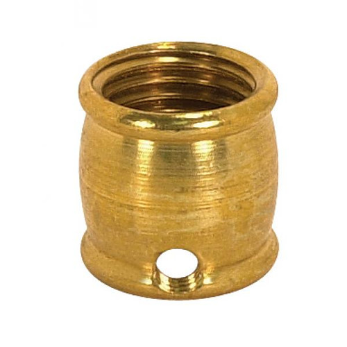 Satco 90-634 Brass Coupling; 1/2" Long; 1/4 F x 1/8 Slip; 8/32 Hole; Burnished And Lacquered