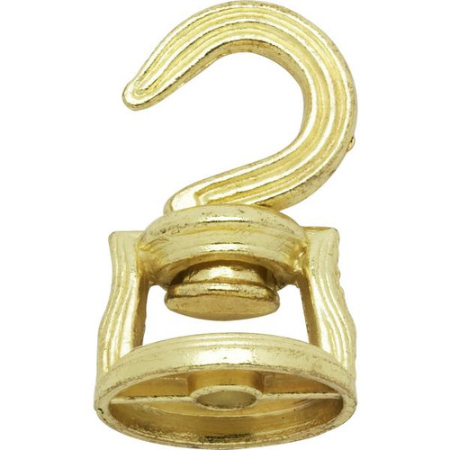 Satco 90-815 Die Cast Revolving Swivel Hooks; Brass Plated Finish; Kit Contains 1 Hook And Hardware