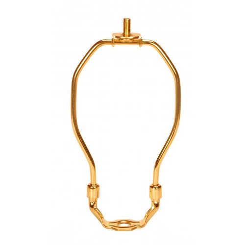 Satco 90-919 Heavy Duty Harp; Polished Brass Finish; 7" Height; 1/8 IP Saddle; 1/4-27 Thread; 125 Carton