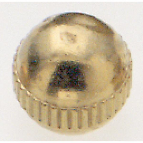 Satco 90-955 Brass Knob; 8/32; Knurled; 3/8" Diameter; Burnished And Lacquered