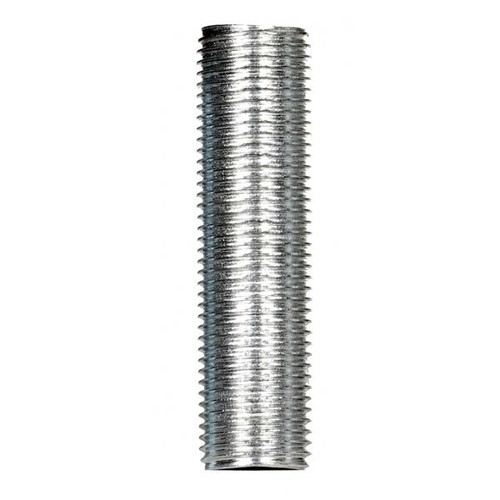 Satco 90-1004 1/8 IP Steel Nipple; Zinc Plated; 6-1/8" Length; 3/8" Wide
