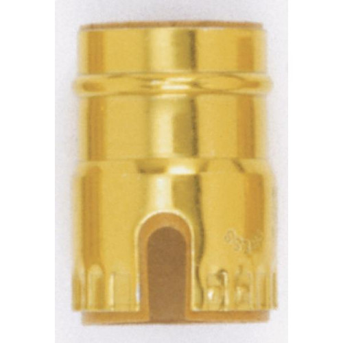 Satco 90-1145 Aluminum Shell With Paper Liner; Pull Chain/Turn Knob; Brite Gilt Finish