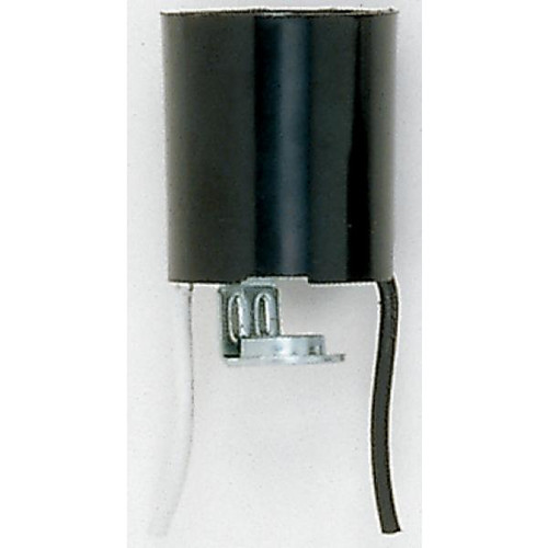 Satco 90-1151 Keyless Lampholder; 36" AWM B/W Leads 105C; 1/8 IP Hickey; 2" Overall Height; 1-1/4" Diameter; 660W; 250V