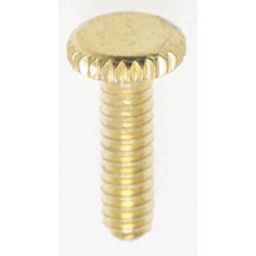 Satco 90-1154 Steel Knurled Head Thumb Screw; 6/32; 1/2" Length; Brass Plated Finish