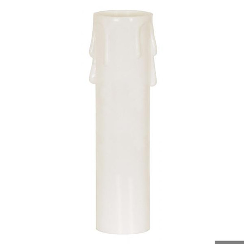 Satco 90-1248 Plastic Drip Candle Cover; White Plastic Drip; 1-3/16" Inside Diameter; 1-1/4" Outside Diameter; 3" Height
