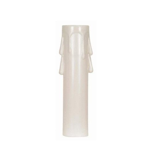 Satco 90-1257 Plastic Drip Candle Cover; Ivory Plastic Drip; 13/16" Inside Diameter; 7/8" Outside Diameter; 2-1/2" Height