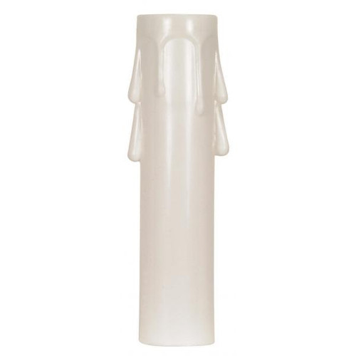 Satco 90-1260 Plastic Drip Candle Cover; White Plastic Drip; 13/16" Inside Diameter; 7/8" Outside Diameter; 4" Height