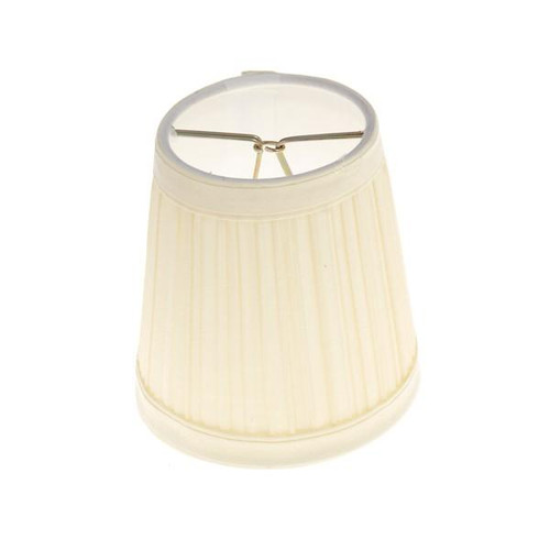 Satco 90-1273 Clip On Shade; Beige Pleated Round; 3" Top; 4" Bottom; 4" Side