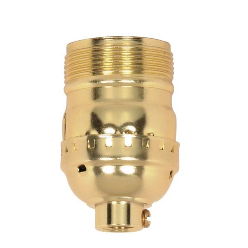 Satco 90-1412 Short Keyless Socket; 1/8 IPS; Aluminum; Brite Gilt Finish; 660W; 250V; Uno Thread