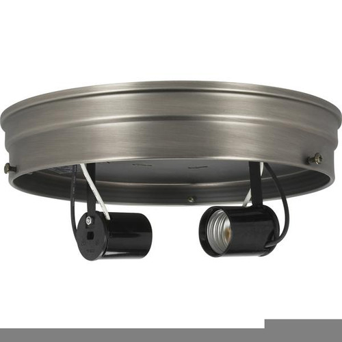 Satco 90-1439 8" 2-Light Ceiling Pan; Brushed Nickel Finish; Includes Hardware; 60W Max