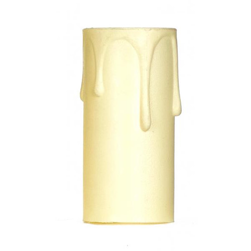 Satco 90-1507 Plastic Drip Candle Cover; Ivory Plastic Drip; 13/16" Inside Diameter; 7/8" Outside Diameter; 2" Height