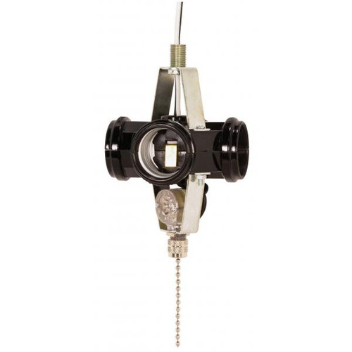 Satco 90-1588 4-Light Cluster Socket; On-Off Nickel Pull Chain; 7" AWM B/W Leads 105C; 660W; 250V