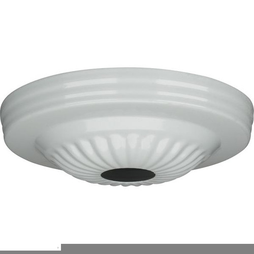 Satco 90-1685 Ribbed Canopy; Canopy Only; White Finish; 5" Diameter; 1-1/16" Center Hole
