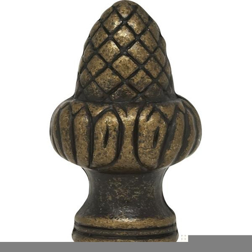 Satco 90-1712 Acorn Finial; 1-1/2" Height; 1/8 IP; Antique Brass Finish